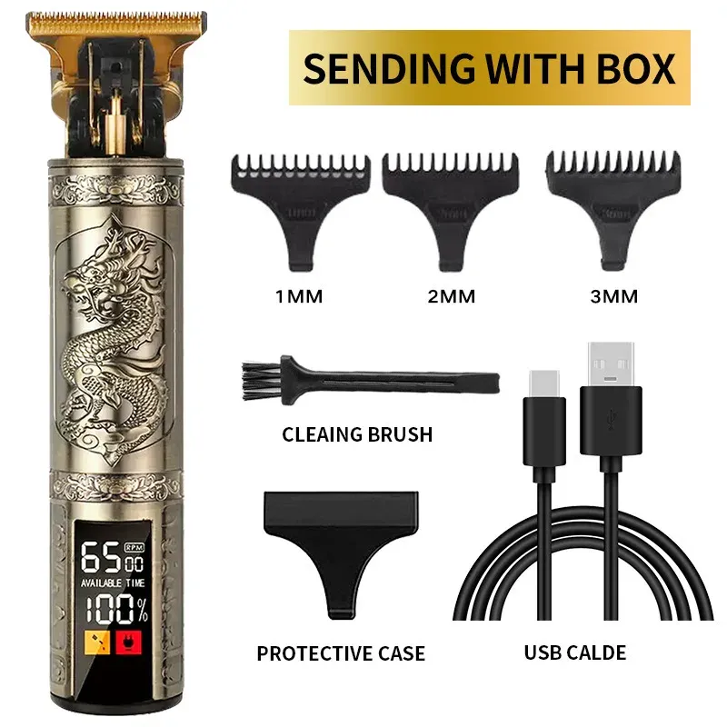 Tondeuse à cheveux électrique avec écran LCD, tondeuse à tête d'huile, tondeuse à barbe et rasoir rechargeable USB pour hommes 14