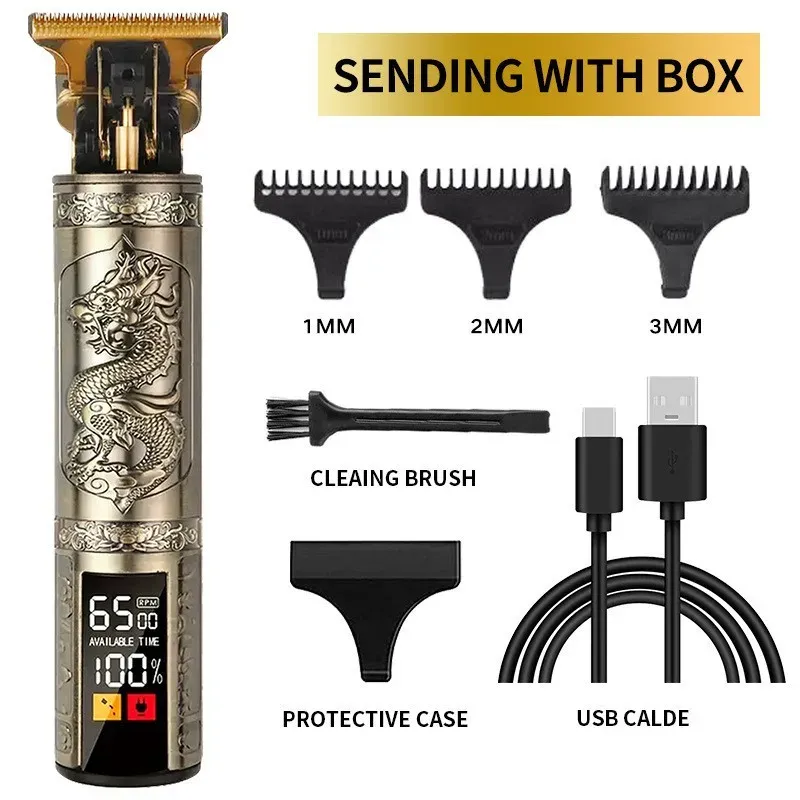 Tondeuse à cheveux électrique avec écran LCD, tondeuse à tête d'huile, tondeuse à barbe et rasoir rechargeable USB pour hommes 13
