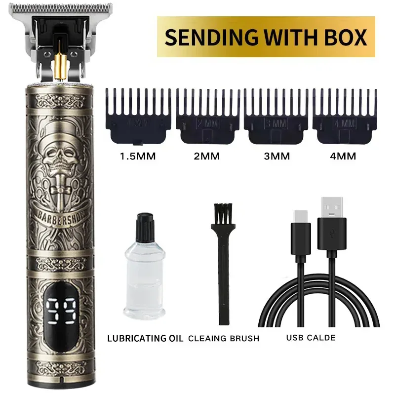 Tondeuse à cheveux électrique avec écran LCD, tondeuse à tête d'huile, tondeuse à barbe et rasoir rechargeable USB pour hommes 7