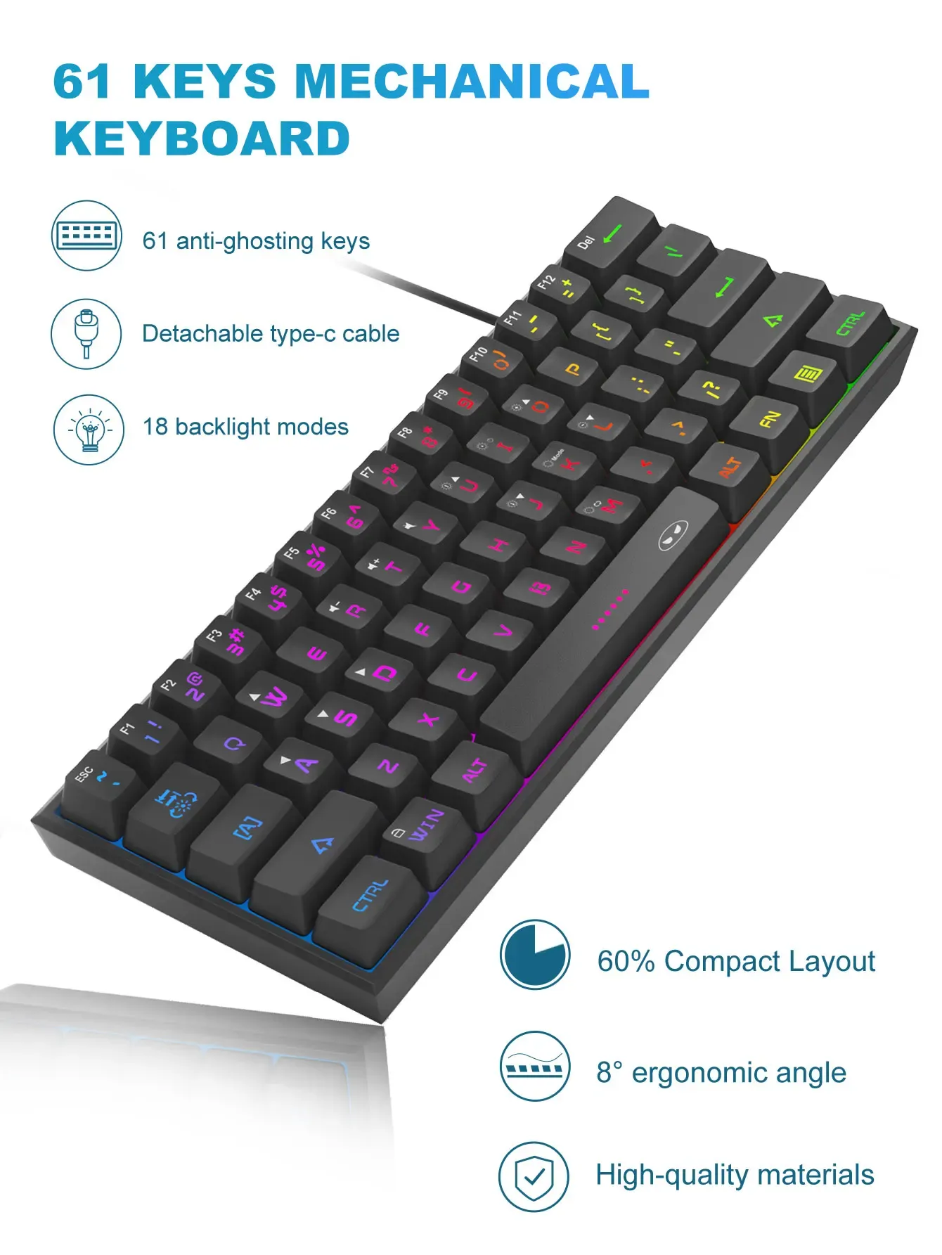 Détail du design épuré du clavier MageGee Mini