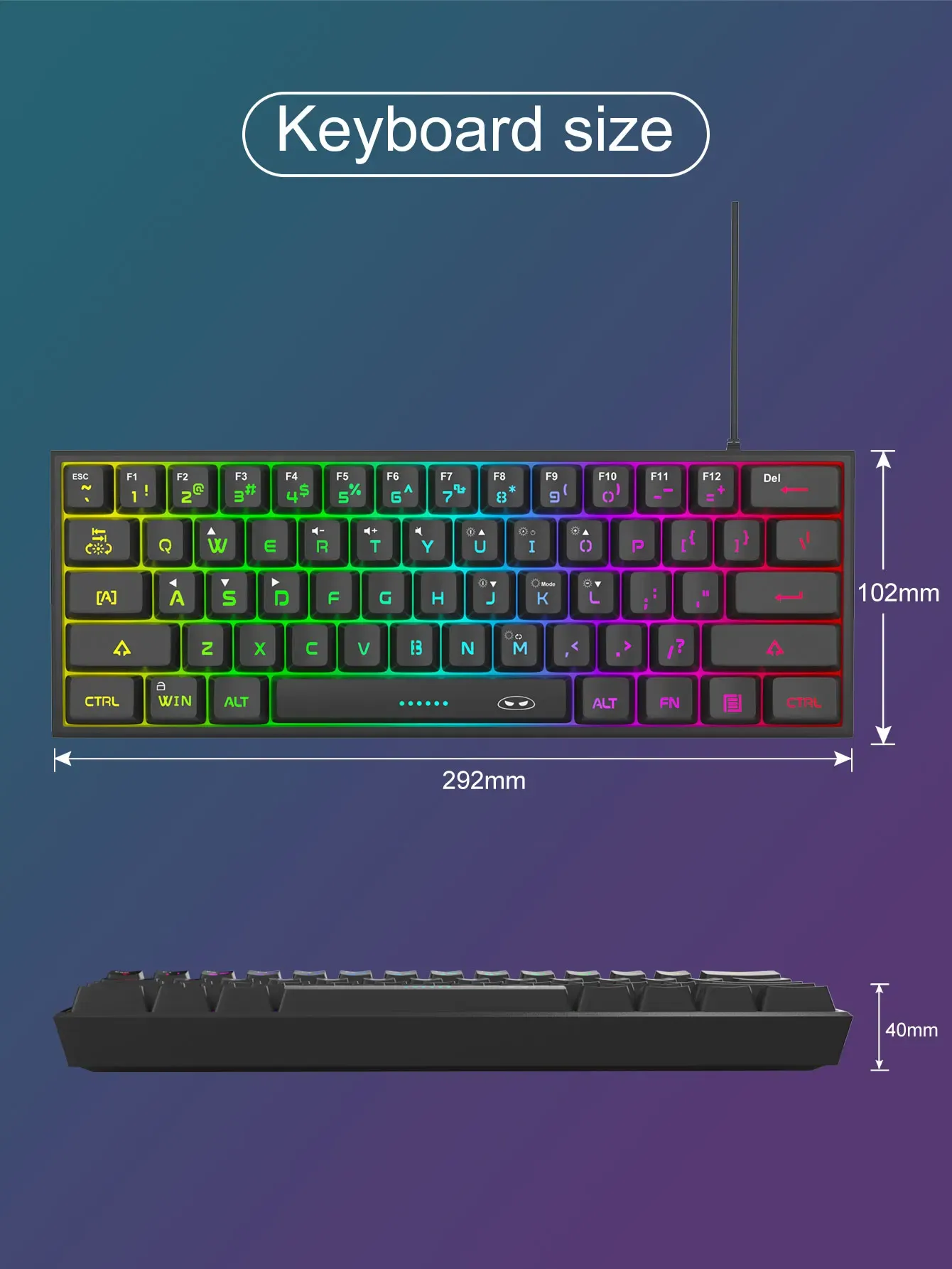 Clavier MageGee Mini sous différents angles