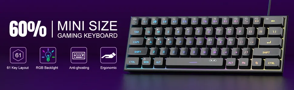 MageGee Mini clavier de jeu 60 % présenté en situation