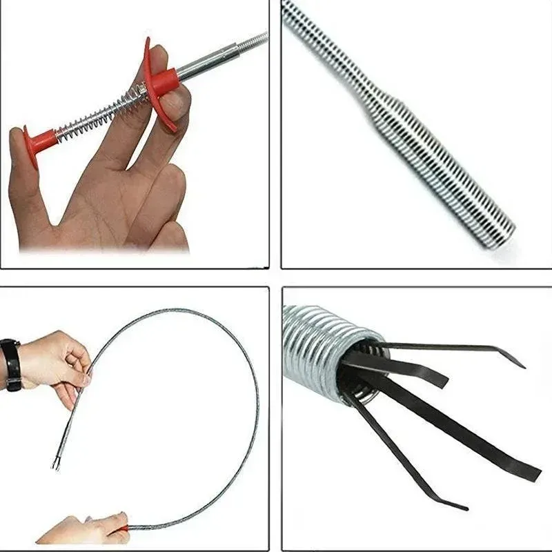 Attrape-cheveux flexible à longue portée, vis à griffe, outil de ramassage de clé d'évier, nettoyeur de grabber 60 cm 3