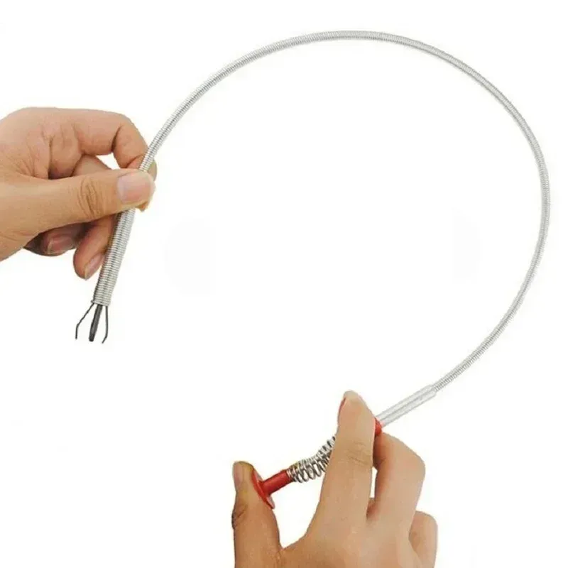 Attrape-cheveux flexible à longue portée, vis à griffe, outil de ramassage de clé d'évier, nettoyeur de grabber 60 cm 5