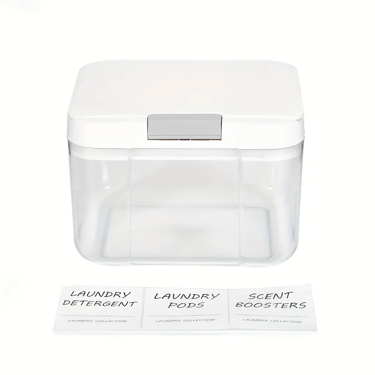 Boîte de rangement pour capsules de lessive avec couvercle hermétique à ouverture automatique, grande capacité 5