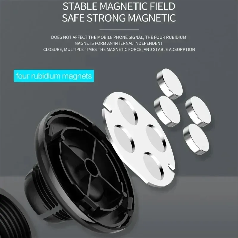 Support magnétique universel pour téléphone de voiture, fixation sur grille d'aération, compatible iPhone et Xiaomi, rotation à 360 degrés 6