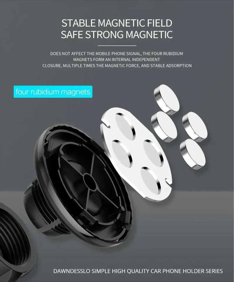 Support magnétique universel pour voiture, rotation à 360 degrés