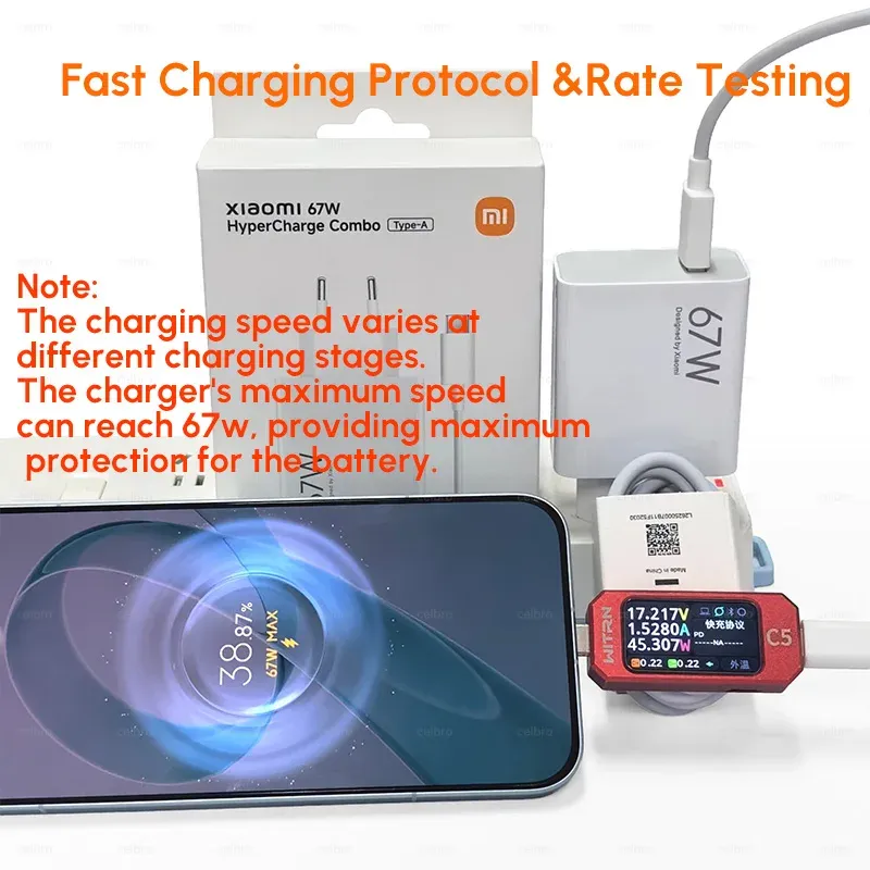 Chargeur rapide Xiaomi 67W original (UE) avec câble USB-C 6
