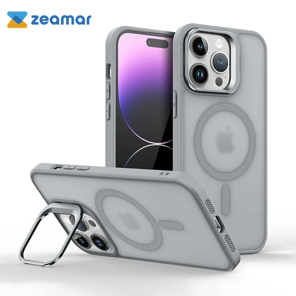 Support d'objectif magnétique en métal pour coque MagSafe iPhone 11 à 18, Air, Pro, Pro Max, Plus et Mini, coque de charge sans fil mate