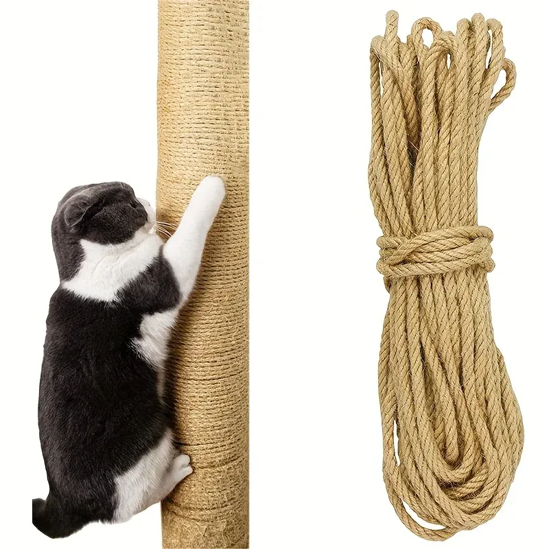 Corde en jute naturelle de 10 m pour griffoir à chat, robuste et durable, protège les meubles et convient à l'extérieur 3