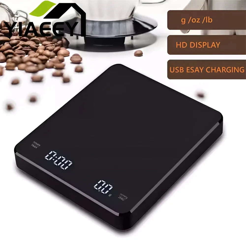 Balance à café expresso numérique avec minuterie, écran LCD, précision 0,1 g, capacité 5 kg, arrêt automatique - Image 1