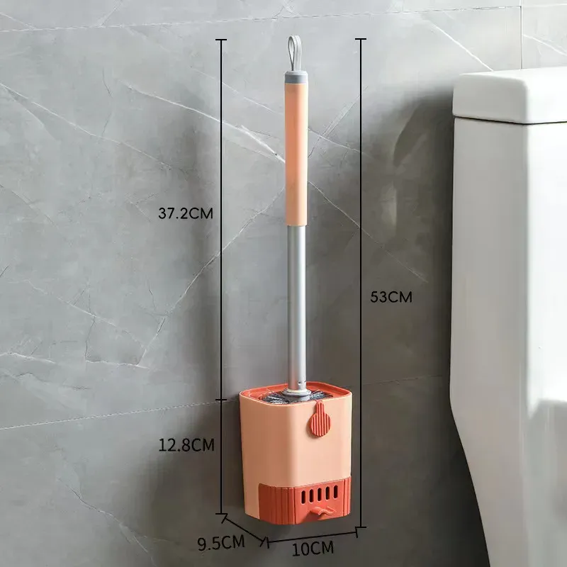 Ensemble brosse de toilette avec support, brosse murale à long manche, brosse flexible et outils de nettoyage pour salle de bain 9