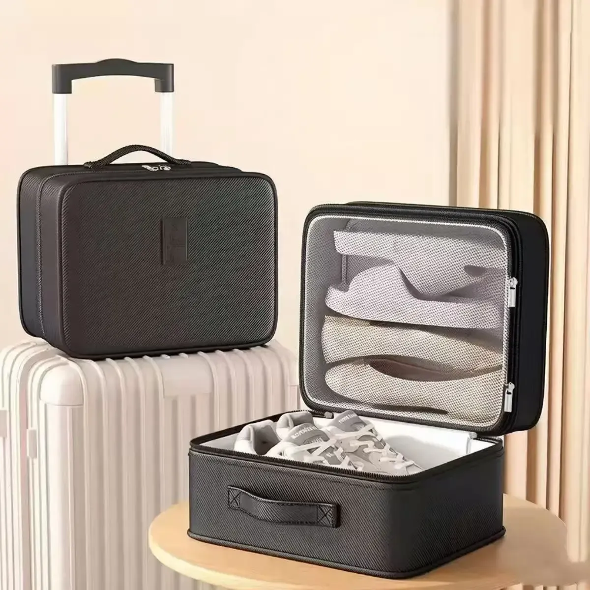 Sac de rangement ouvert montrant son intérieur