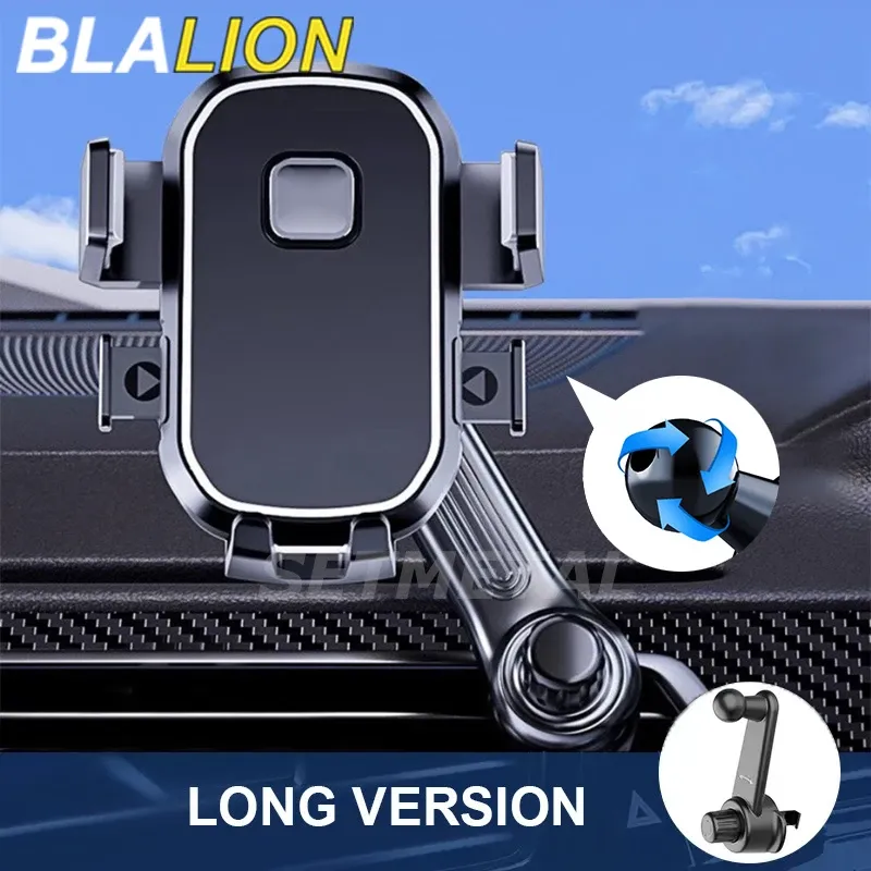BLALION Support de téléphone de voiture à gravité rotatif 360° anti-secousse pour grille d'aération, compatible iPhone Pro, Xiaomi et Samsung