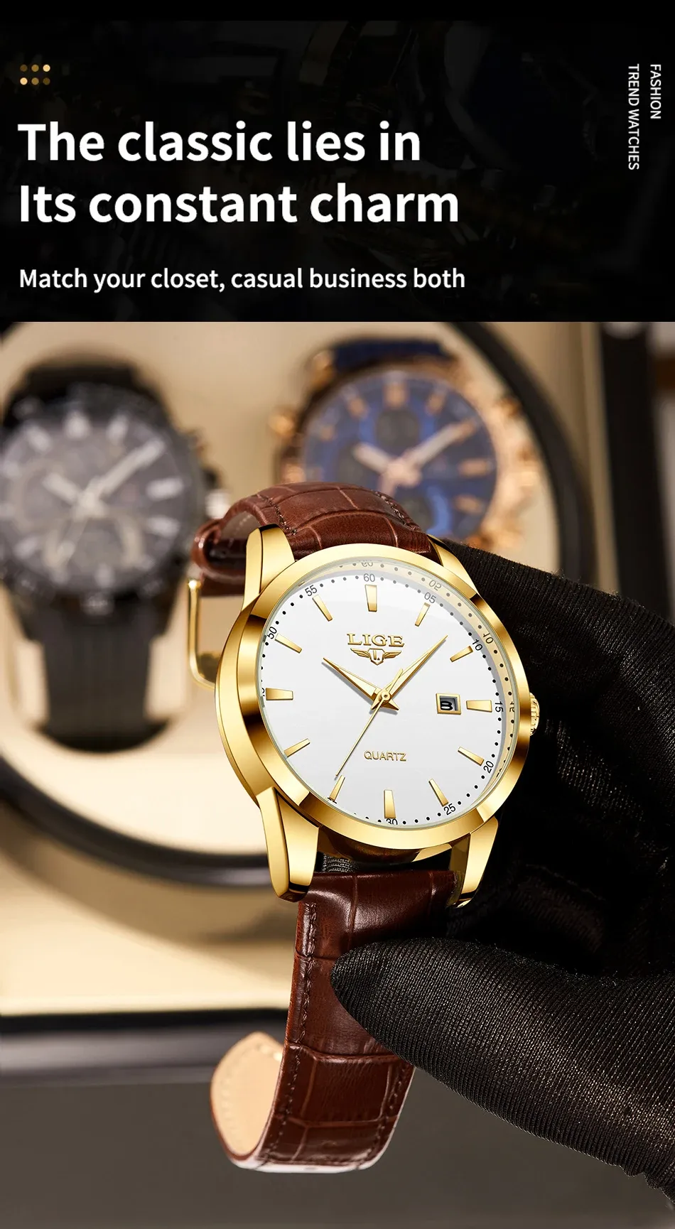 Montre LIGE portée au poignet