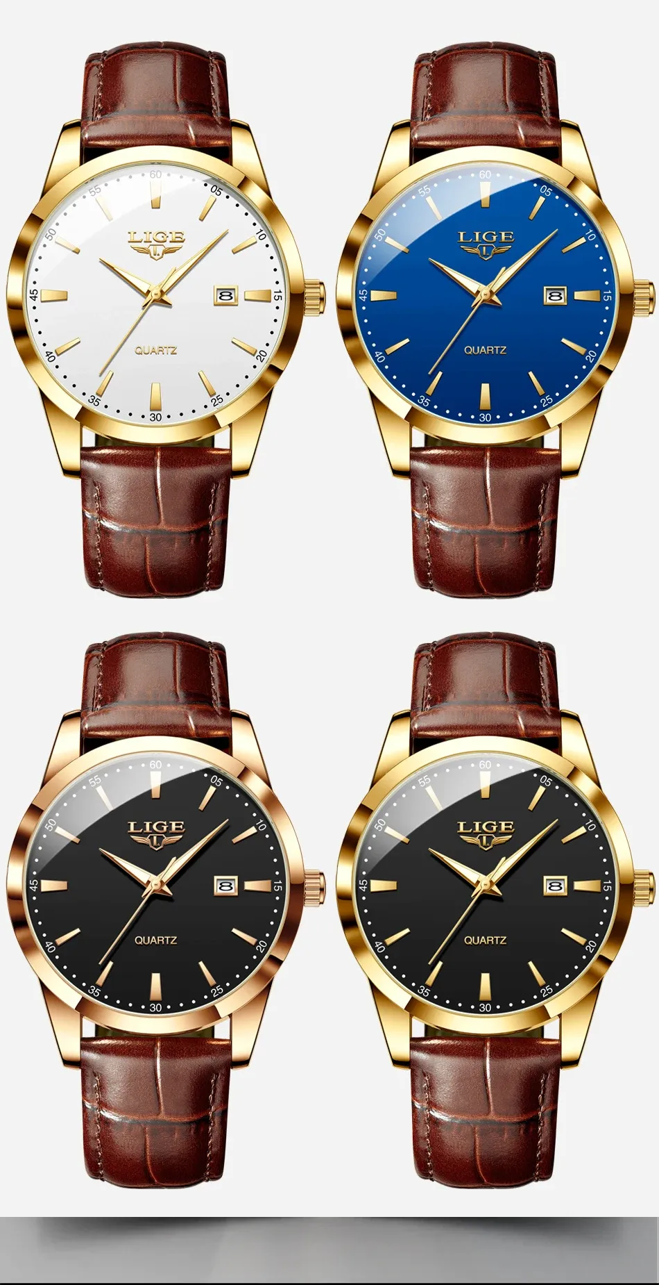 Montre LIGE en tenue décontractée