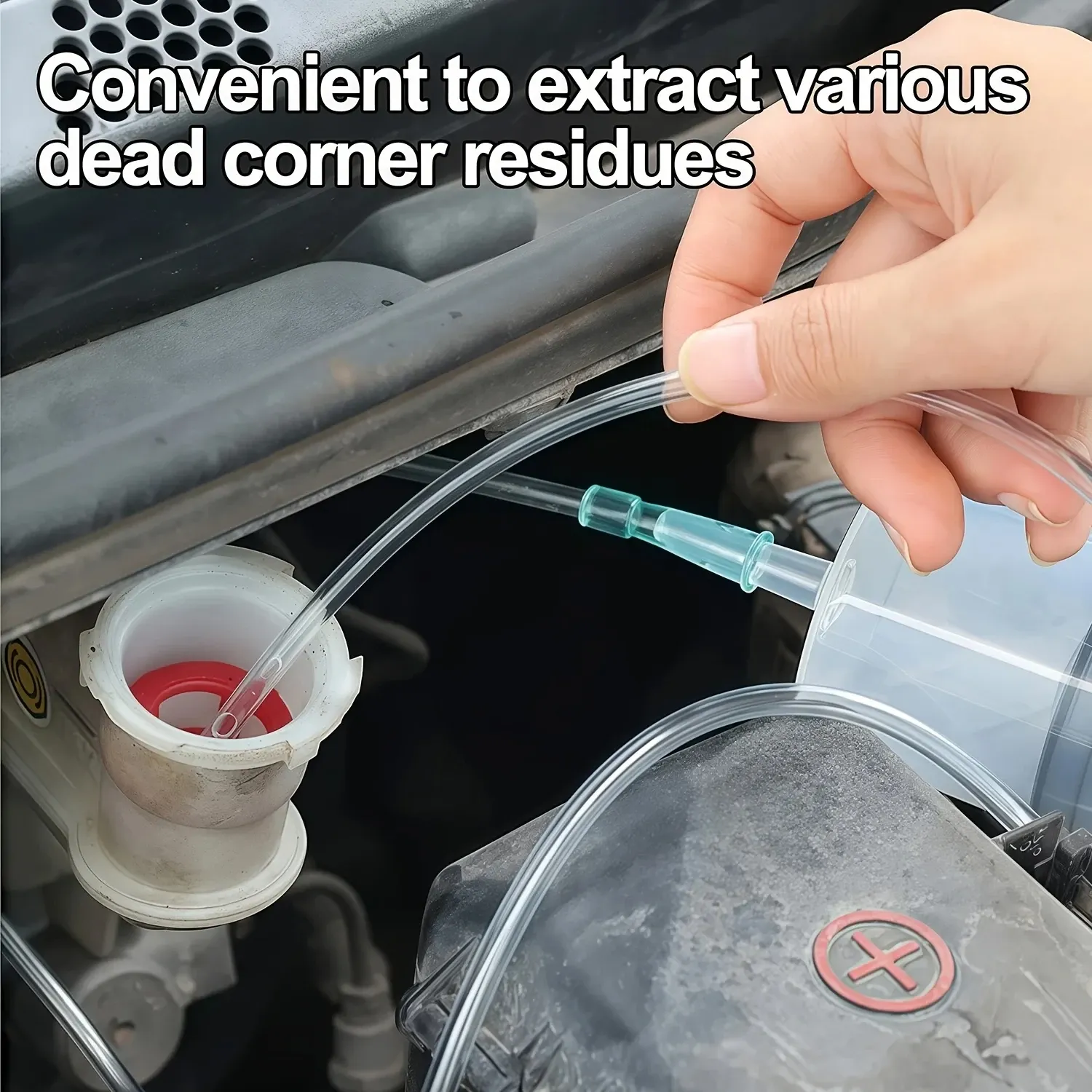Outil de remplissage et d'aspiration d'huile double usage pour automobile, compatible huile, carburant et eau, avec tuyau 3