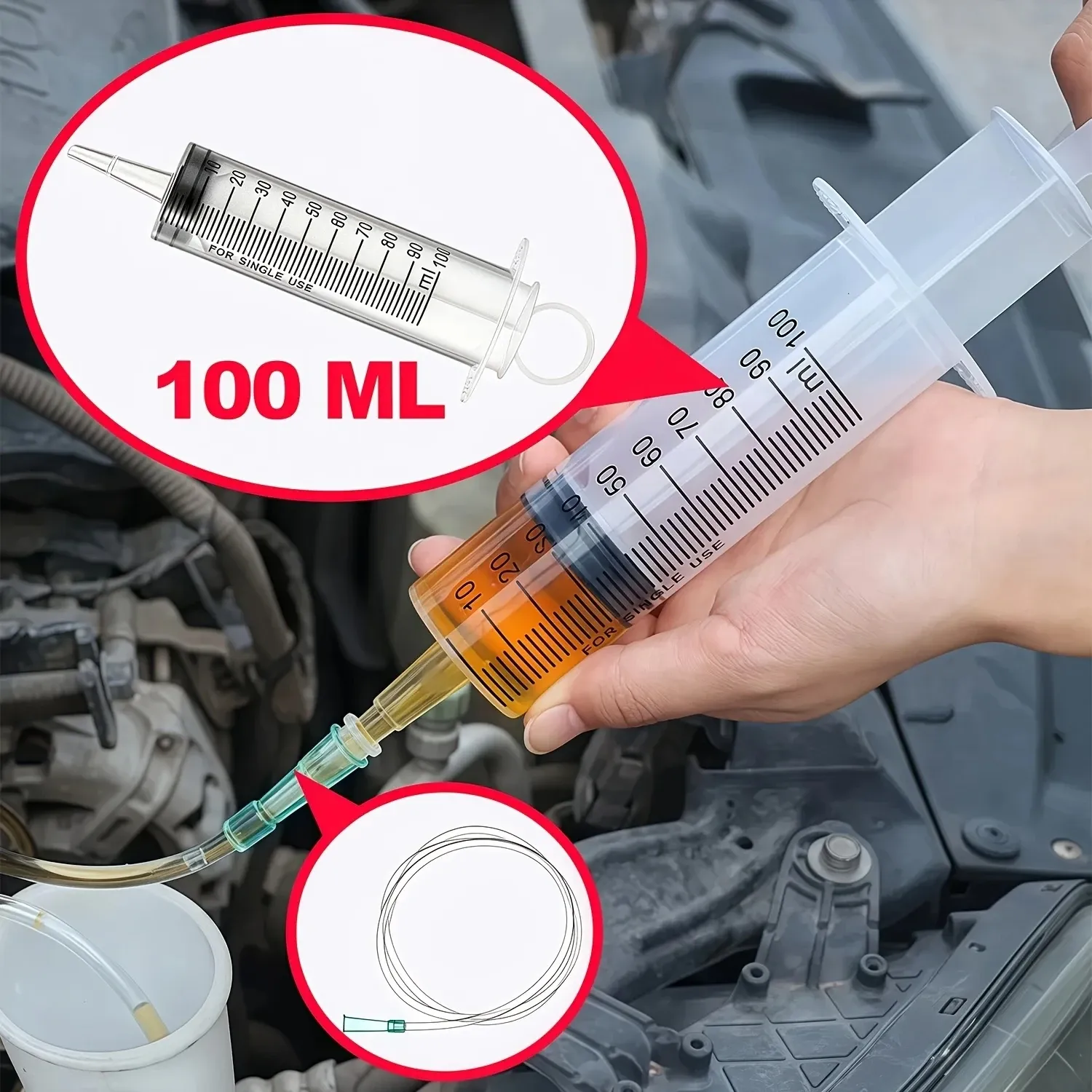 Outil de remplissage et d'aspiration d'huile pour automobile