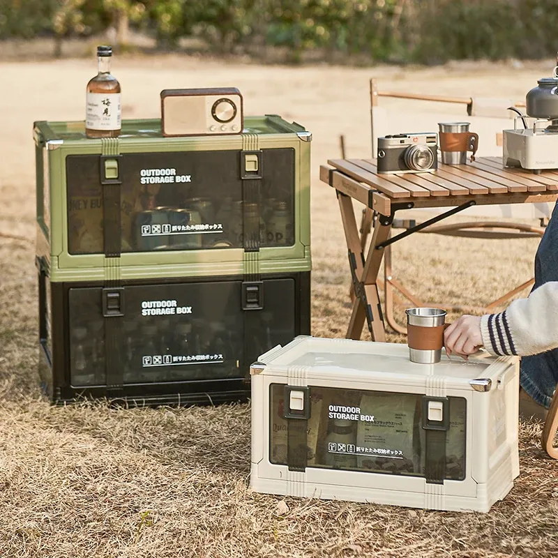 UFORU Boîte de rangement pliante épaisse multicouche avec couvercle – Idéale pour le camping en plein air, l'organisation du coffre de voiture et les pique-niques 4