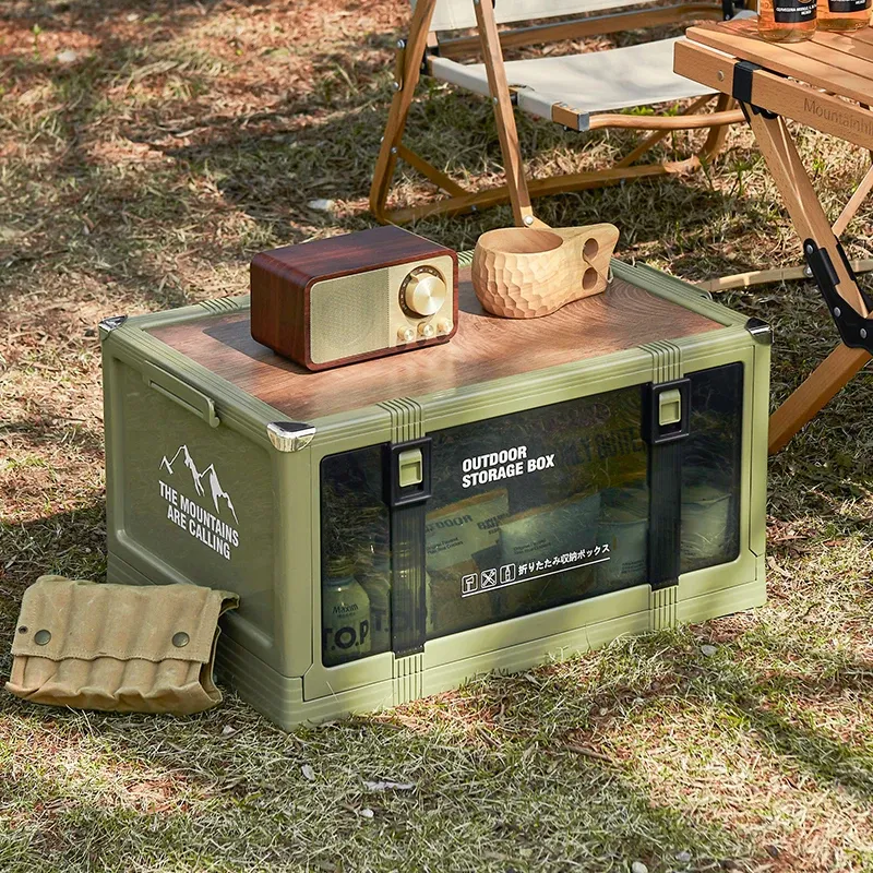 UFORU Boîte de rangement pliante épaisse multicouche avec couvercle – Idéale pour le camping en plein air, l'organisation du coffre de voiture et les pique-niques 6