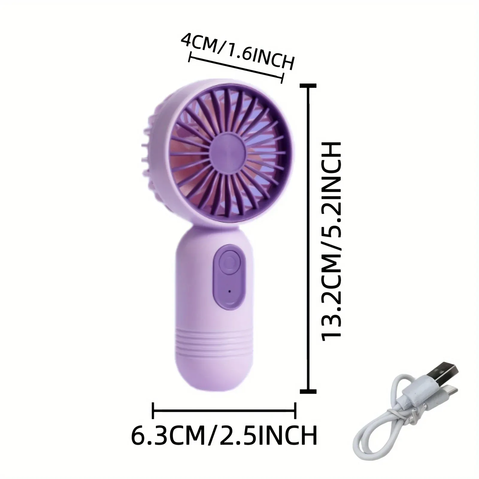 Ventilateur portable rechargeable USB à 3 vitesses, mini ventilateur de bureau, idéal pour le voyage, le camping et l'extérieur 6