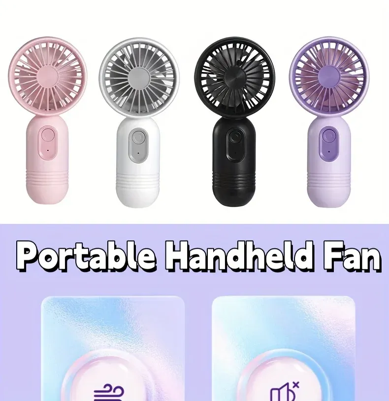 Mini ventilateur portable rechargeable, vue de présentation