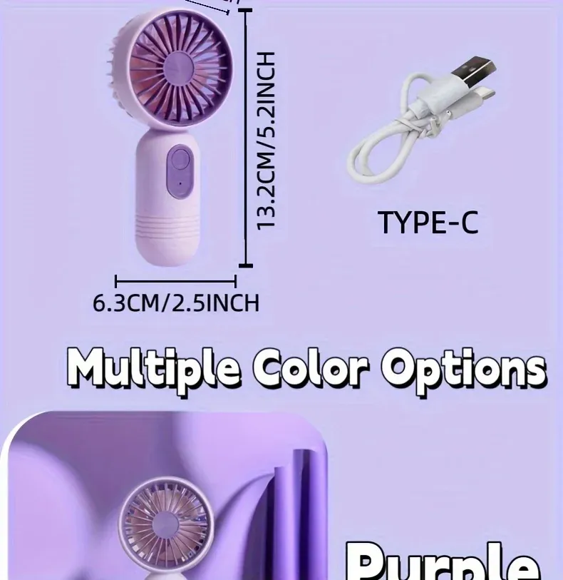 Mini ventilateur portable rechargeable, lifestyle