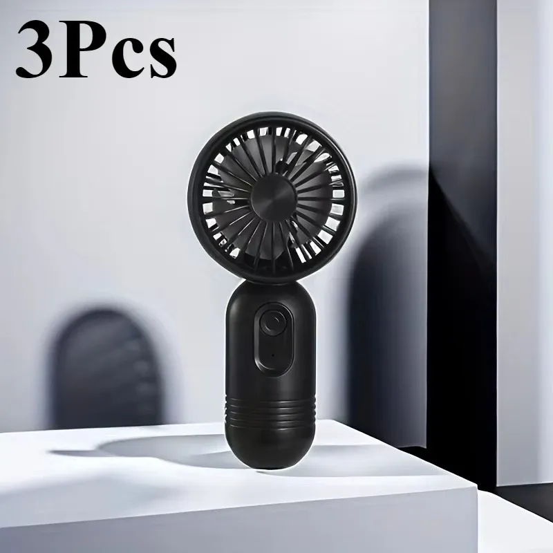 Ventilateur portable rechargeable USB à 3 vitesses, mini ventilateur de bureau, idéal pour le voyage, le camping et l'extérieur 16