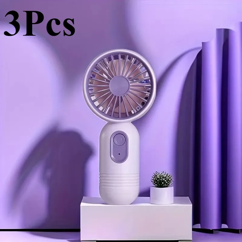 Ventilateur portable rechargeable USB à 3 vitesses, mini ventilateur de bureau, idéal pour le voyage, le camping et l'extérieur 14