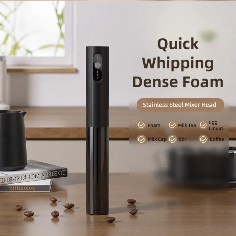 Mousseur à lait thermoélectrique à charge sans fil USB-C, 3 vitesses réglables, mini mélangeur à café portable, 14 000 tr/min, cuisine 2