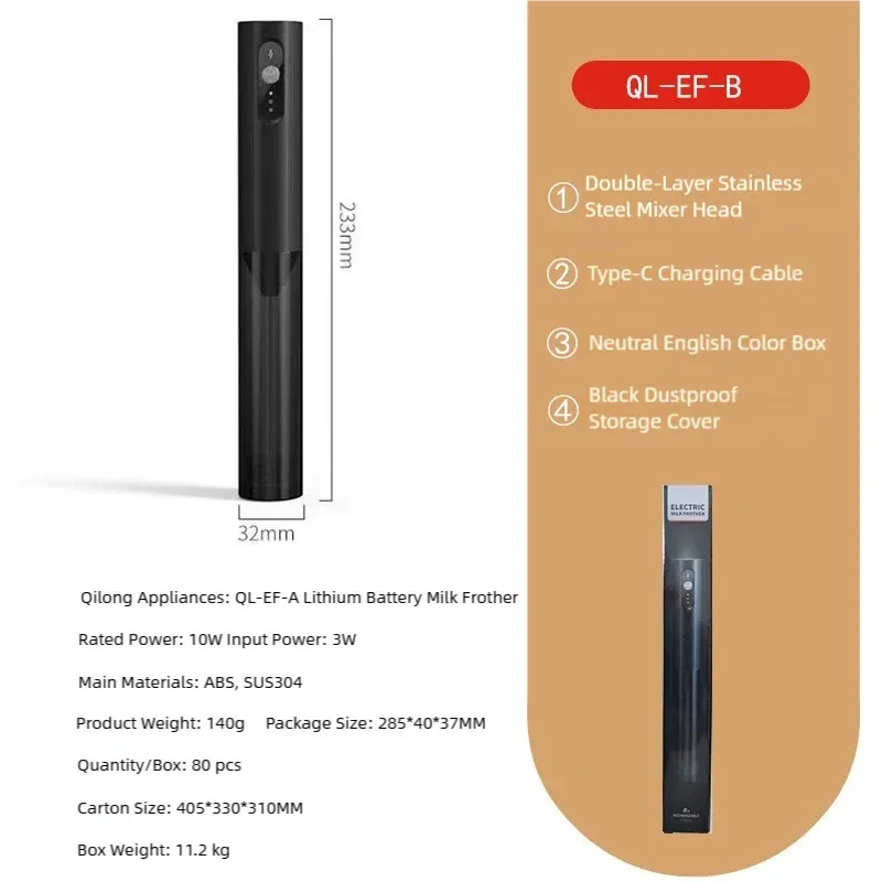 Mousseur à lait thermoélectrique à charge sans fil USB-C, 3 vitesses réglables, mini mélangeur à café portable, 14 000 tr/min, cuisine 6