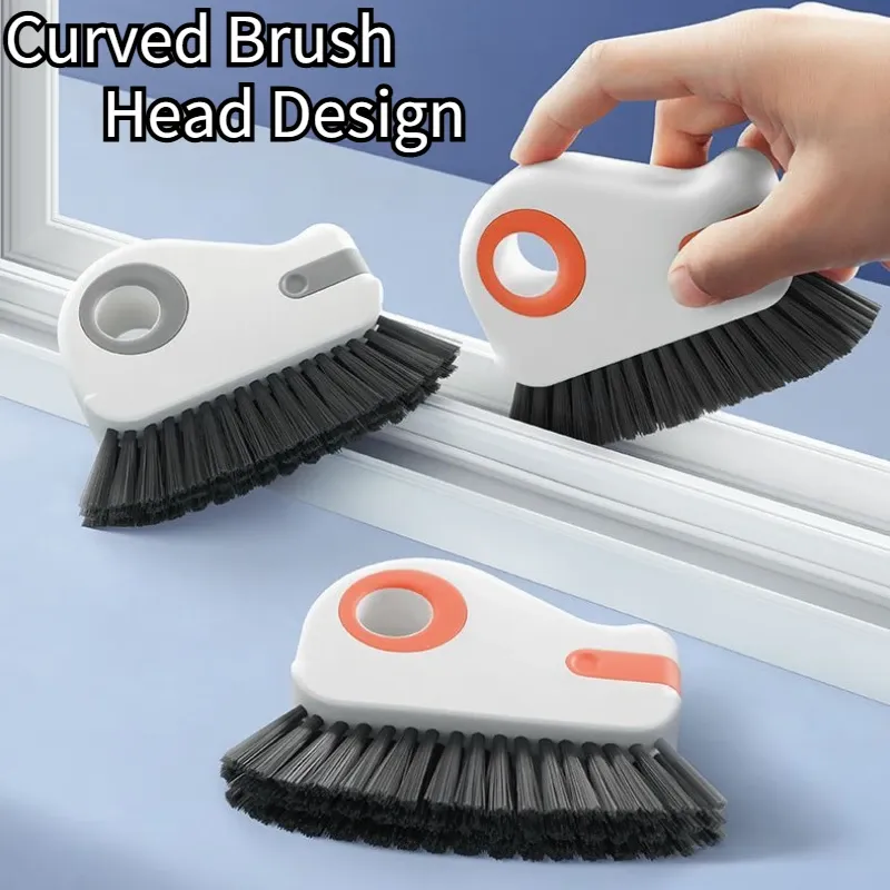Brosse de nettoyage 2 en 1 pour rainures, rails de fenêtres et portes coulissantes, avec poils durs pour joints et fentes - Image 1