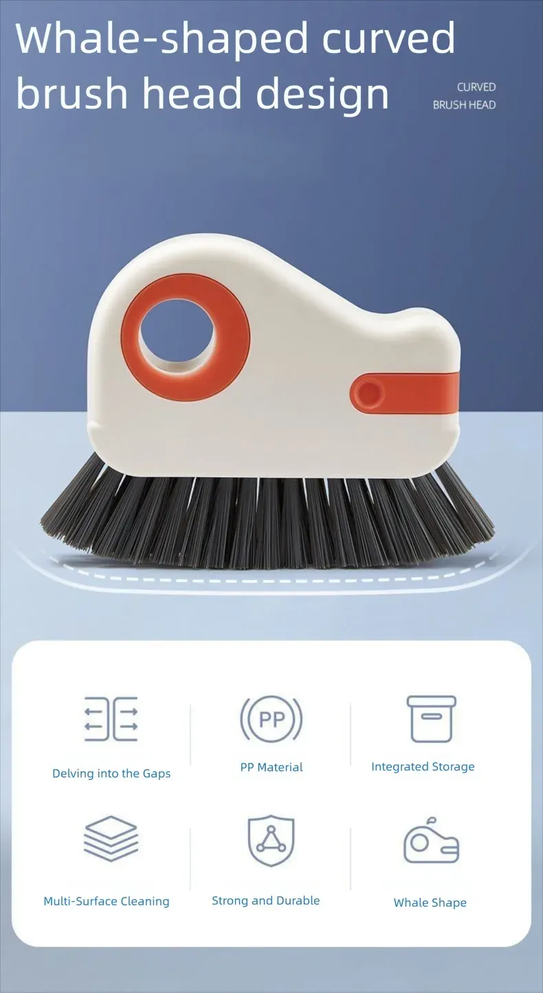 Brosse de nettoyage 2 en 1 en situation d'utilisation