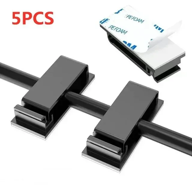 Organiseur de câbles autocollant, support de câbles, gestion des câbles, clip de serrage pour la maison, alimentation PC, rangement de câbles USB, gestionnaire de câbles de bureau 16
