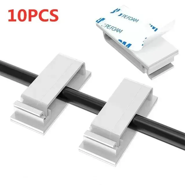 Organiseur de câbles autocollant, support de câbles, gestion des câbles, clip de serrage pour la maison, alimentation PC, rangement de câbles USB, gestionnaire de câbles de bureau 15