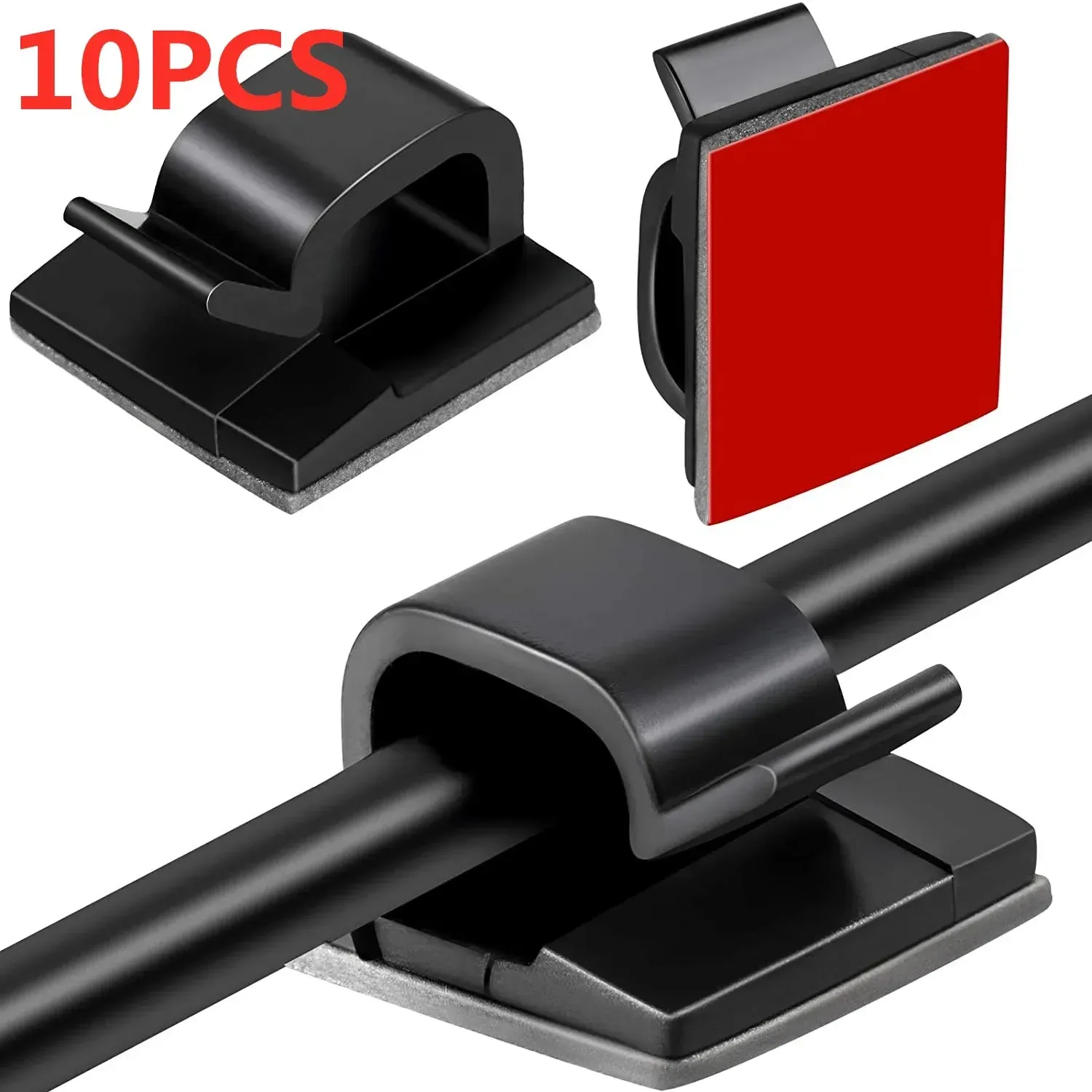 Organiseur de câbles autocollant, support de câbles, gestion des câbles, clip de serrage pour la maison, alimentation PC, rangement de câbles USB, gestionnaire de câbles de bureau 20