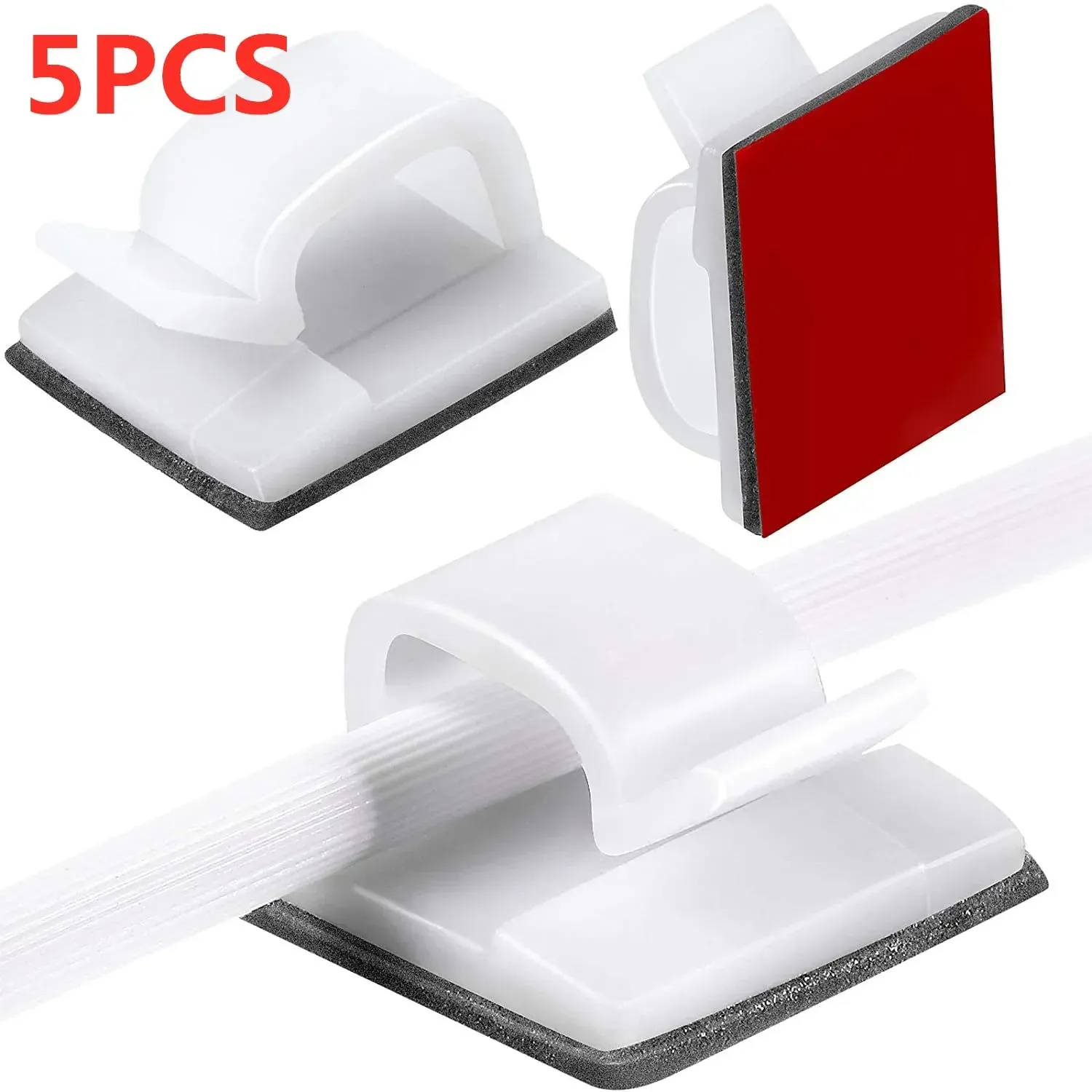 Organiseur de câbles autocollant, support de câbles, gestion des câbles, clip de serrage pour la maison, alimentation PC, rangement de câbles USB, gestionnaire de câbles de bureau 7