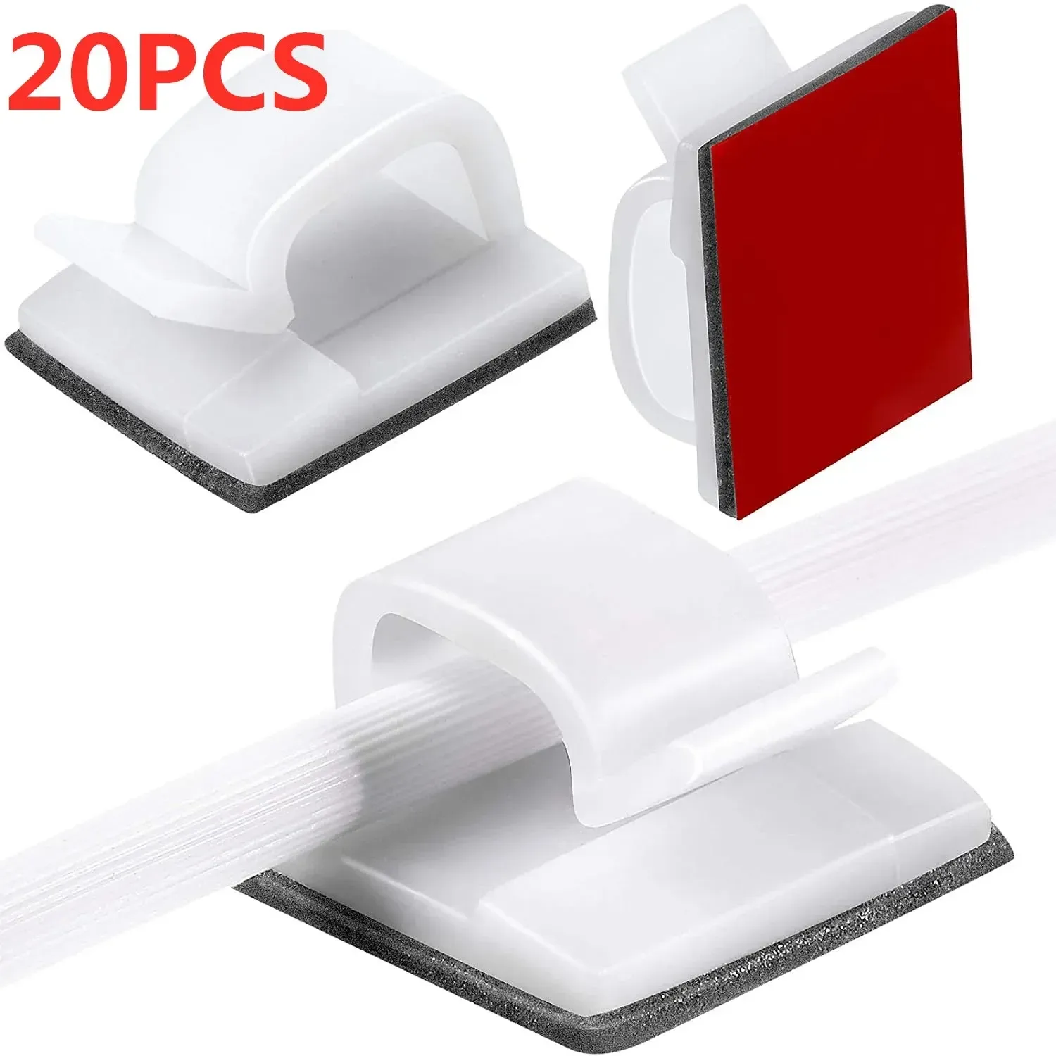 Organiseur de câbles autocollant, support de câbles, gestion des câbles, clip de serrage pour la maison, alimentation PC, rangement de câbles USB, gestionnaire de câbles de bureau 12