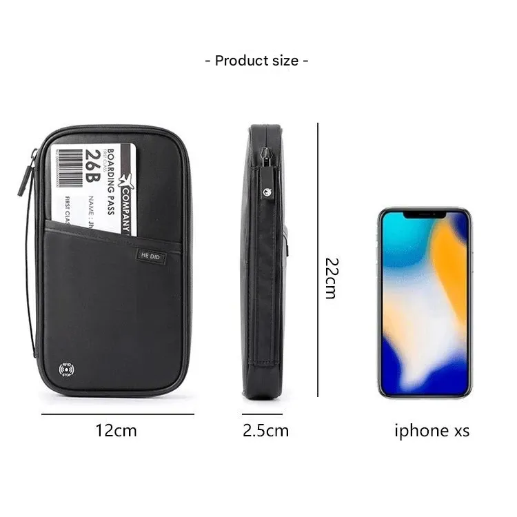 Pochette de voyage pour passeport avec porte-cartes et compartiment à documents, à bandoulière 2