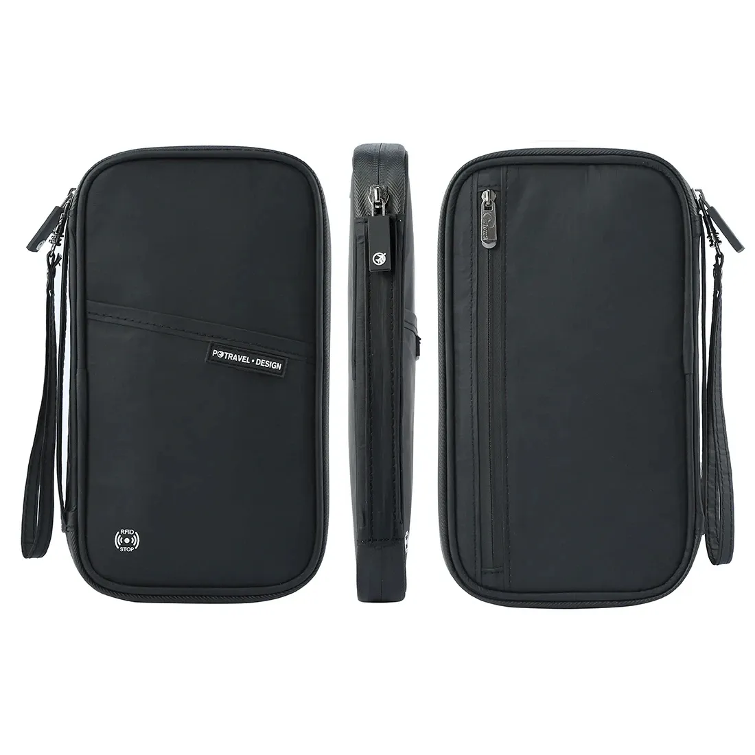 Pochette de voyage pour passeport avec porte-cartes et compartiment à documents, à bandoulière 4