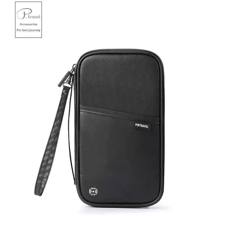 Pochette de voyage pour passeport avec porte-cartes et compartiment à documents, à bandoulière 10