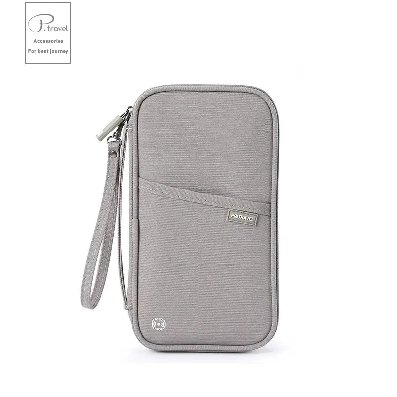 Pochette de voyage pour passeport avec porte-cartes et compartiment à documents, à bandoulière 8
