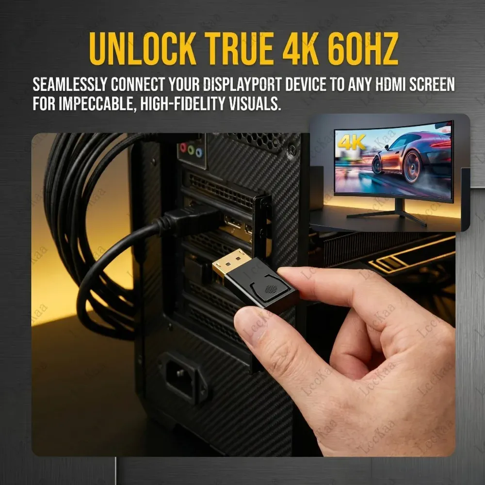 Détail de l'adaptateur DisplayPort vers HDMI