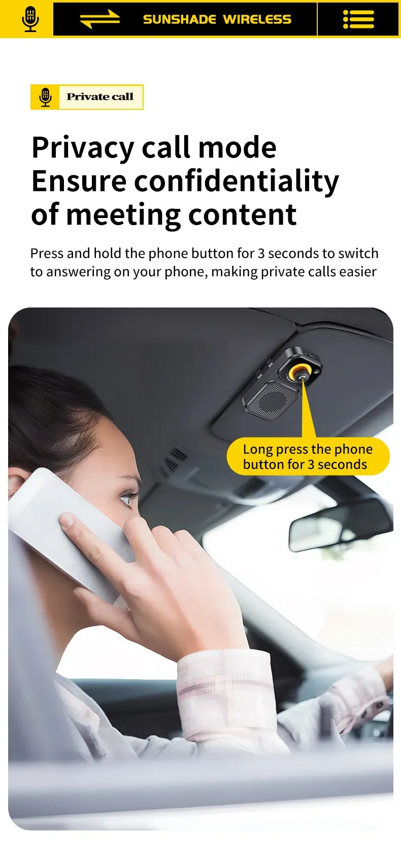 Kit mains libres Bluetooth pour voiture, finitions