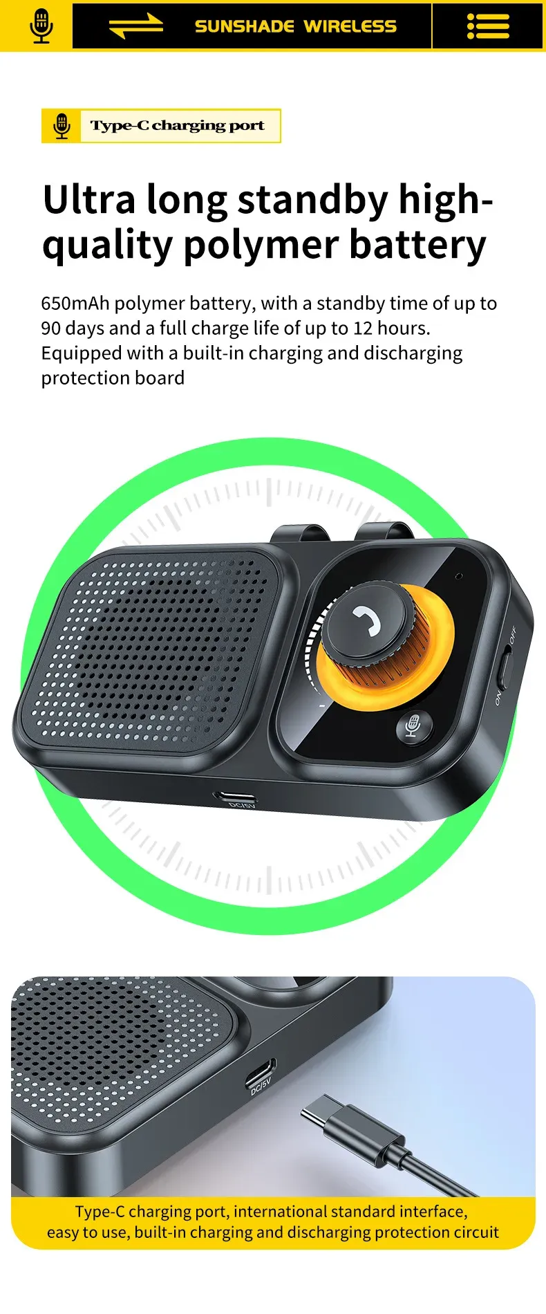 Kit mains libres Bluetooth pour voiture, lumière d'ambiance