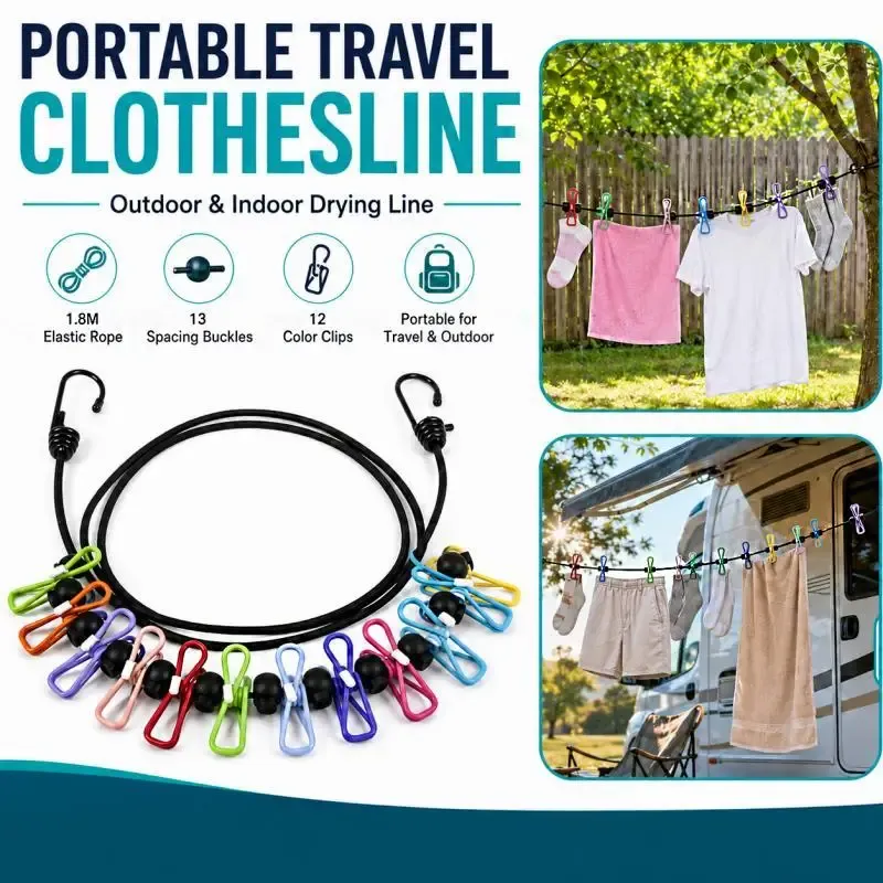 Corde à linge rétractable portable, vue d'ensemble