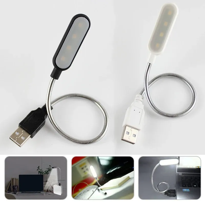 Mini lampe LED de lecture portable USB, lampe de nuit blanc/lumière chaude, lampe de bureau pour ordinateur portable, batterie externe 2