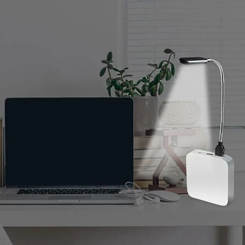 Mini lampe LED de lecture portable USB, lampe de nuit blanc/lumière chaude, lampe de bureau pour ordinateur portable, batterie externe 6