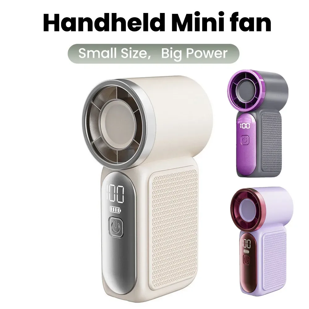 Ventilateur portable de poche à 5 vitesses réglables, rechargeable par USB-C, écran numérique - Image 1