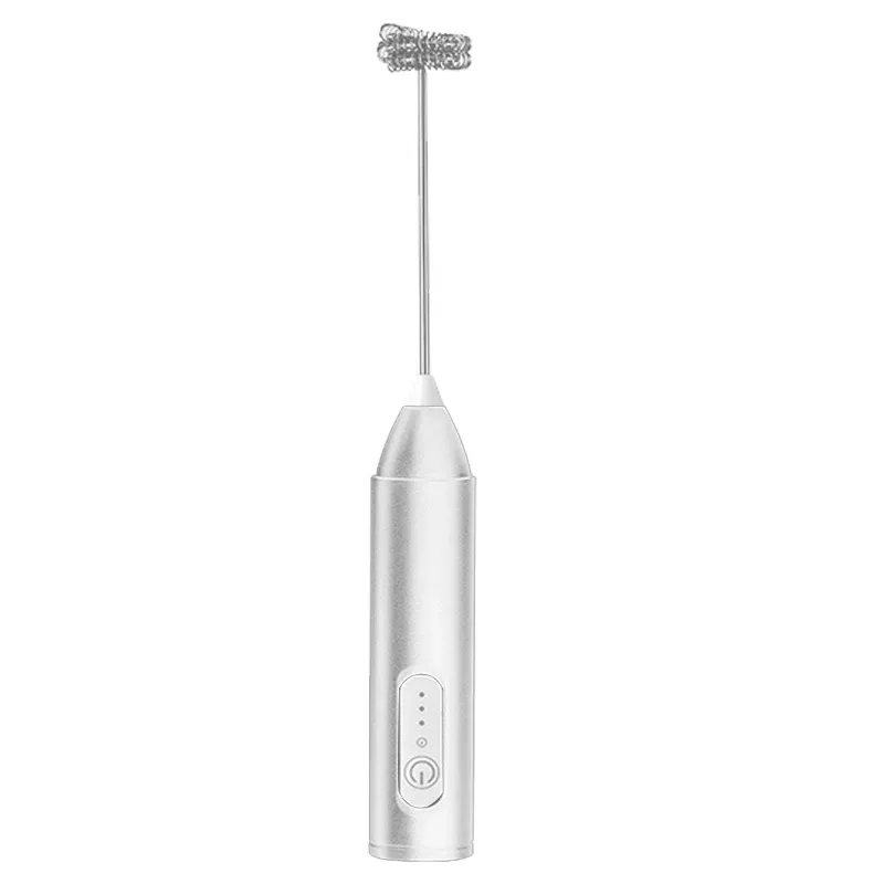 Mousseur à lait électrique 2 en 1 avec fouet en acier inoxydable, 3 vitesses et port USB-C 8